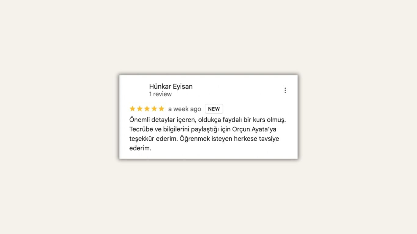 miksin temelleri kursu mix akademisi google review yorumu, katılımcı 3