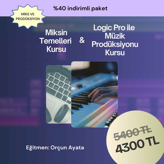 miks ve logic ile prodüksiyon kursları indirimli paketi görsel